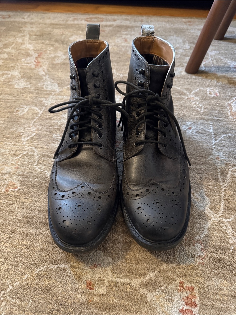 Clarks Men’s 10.5 M Charcoal Leather Wingtip Brogue Lace-Up Ankle Boots 26113672